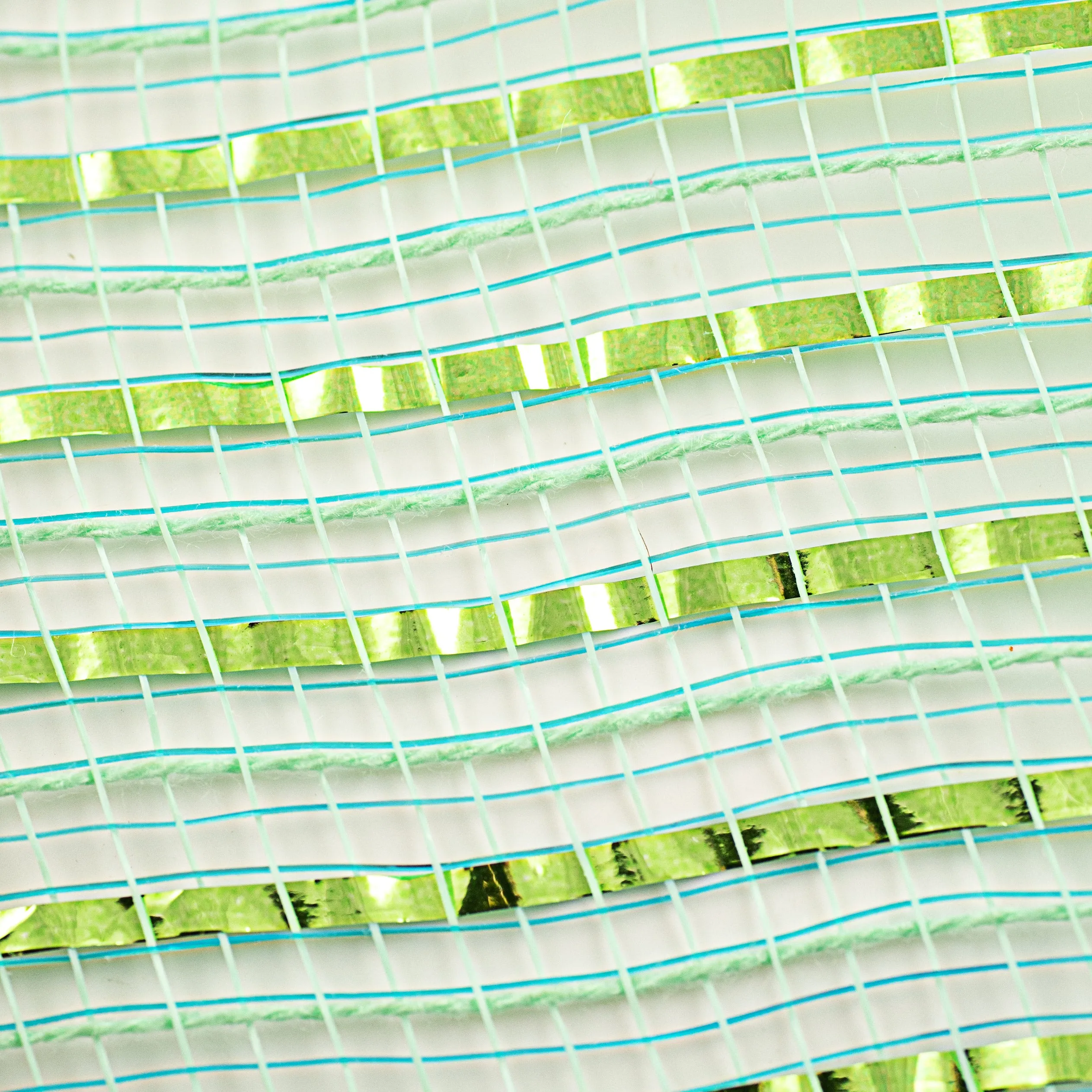 10" All Foil Thick Metallic Mesh: Aqua & Lime