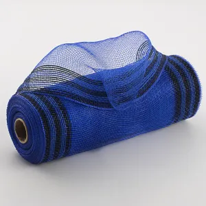 10" Border Stripe Mesh: Royal Blue & Black