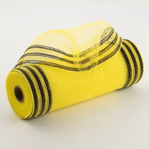 10" Border Stripe Mesh: Yellow & Black