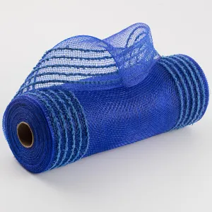 10" Border Stripe Snowdrift Mesh: Royal Blue