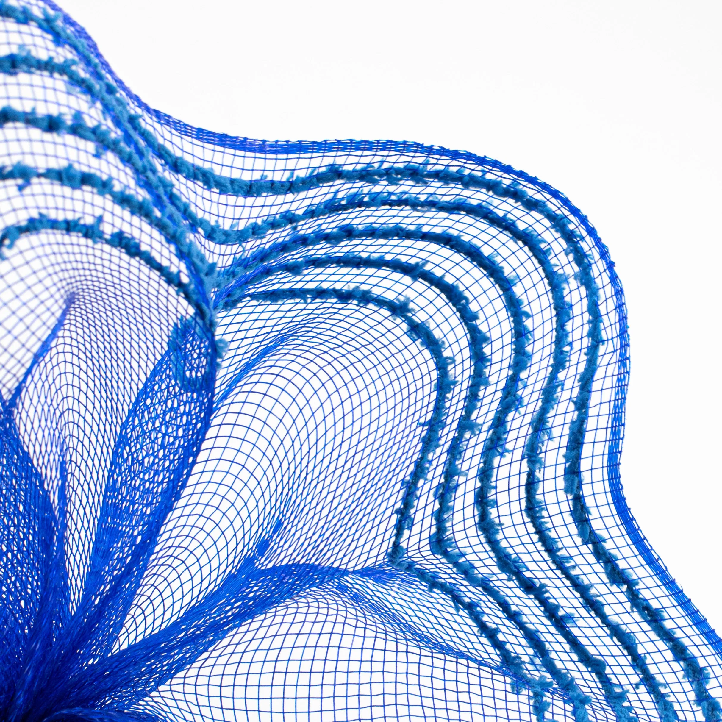 10" Border Stripe Snowdrift Mesh: Royal Blue