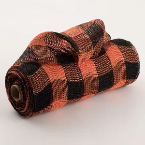 10" Buffalo Plaid Mesh: Black & Orange