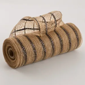 10" Burlap Stripe Mesh: Black (10 Yards)