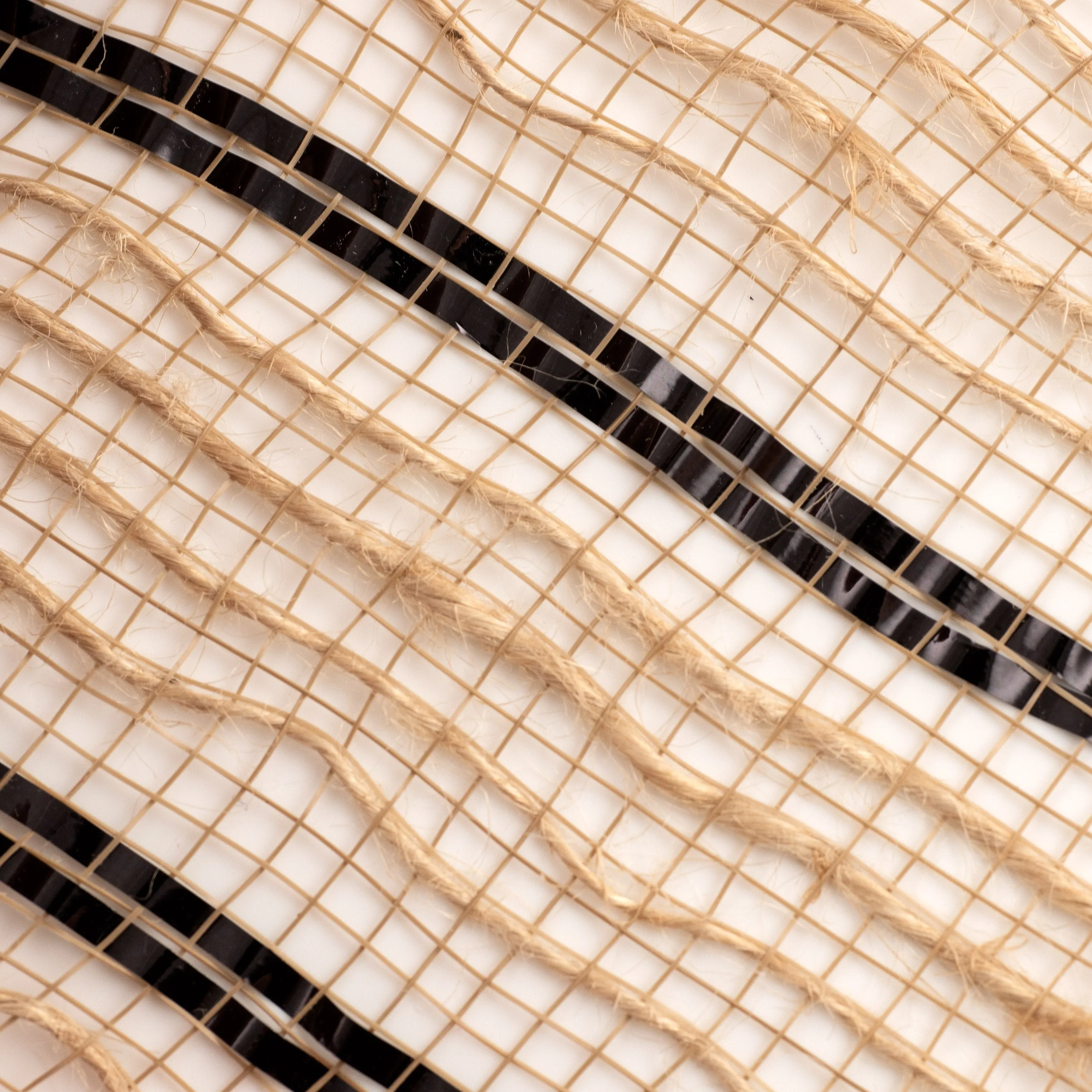 10" Burlap Stripe Mesh: Black (10 Yards)