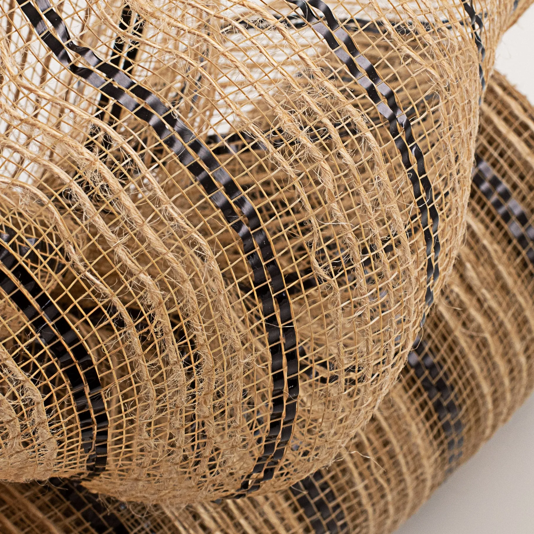 10" Burlap Stripe Mesh: Black (10 Yards)
