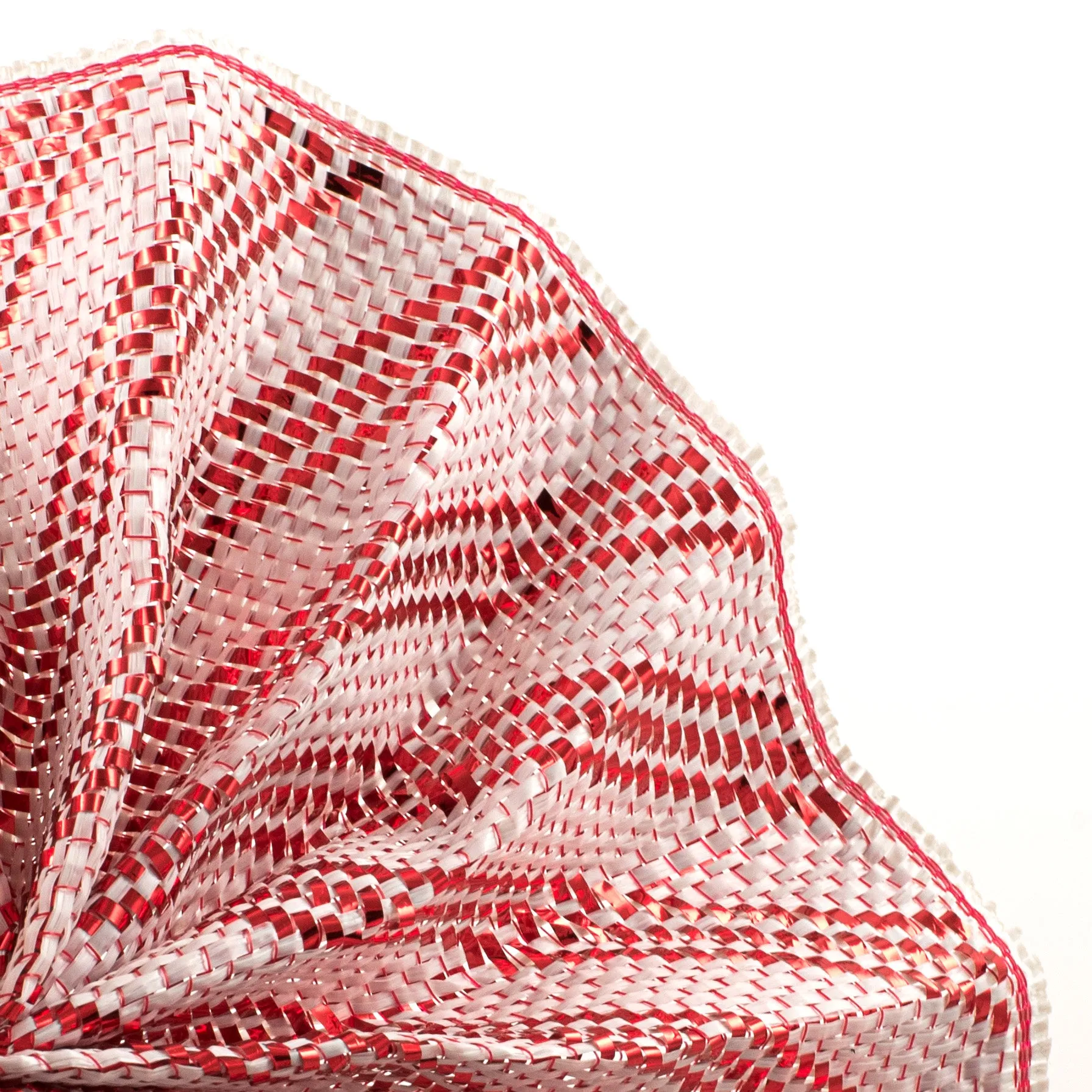 10" Candy Cane Woven Mesh: Red & White