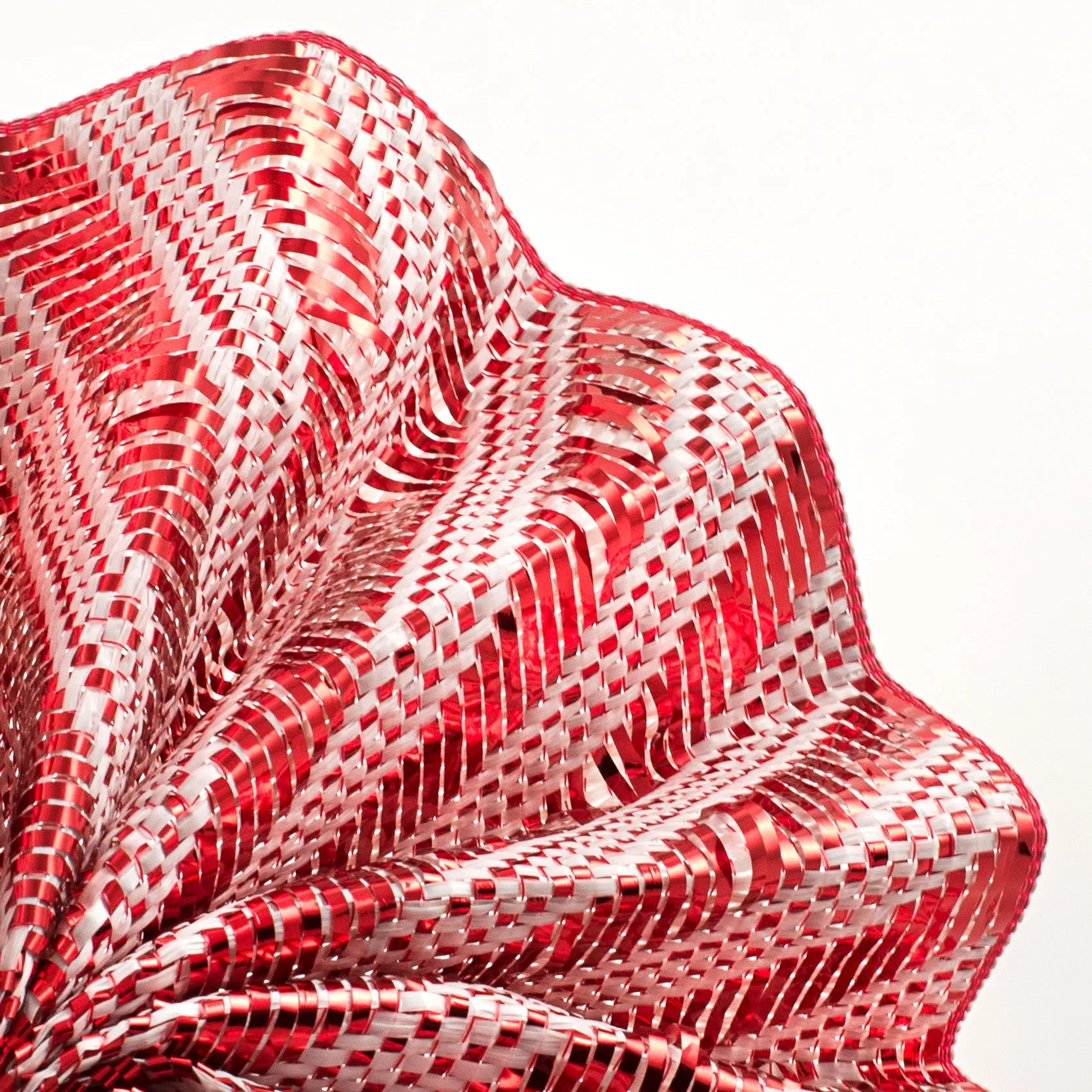 10" Candy Cane Woven Mesh: Red & White
