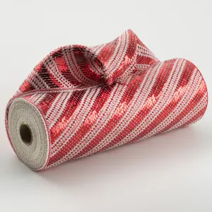 10" Candy Cane Woven Mesh: Red & White