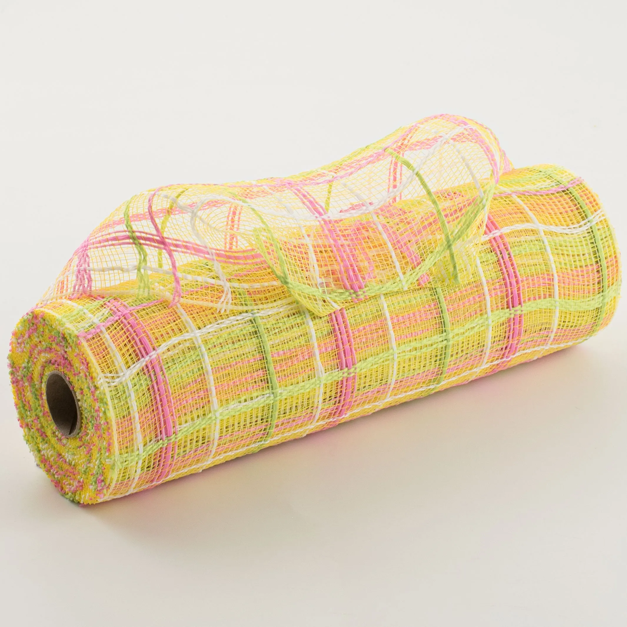 10" Crystal Plaid Mesh: Yellow, Pink, Lime, White