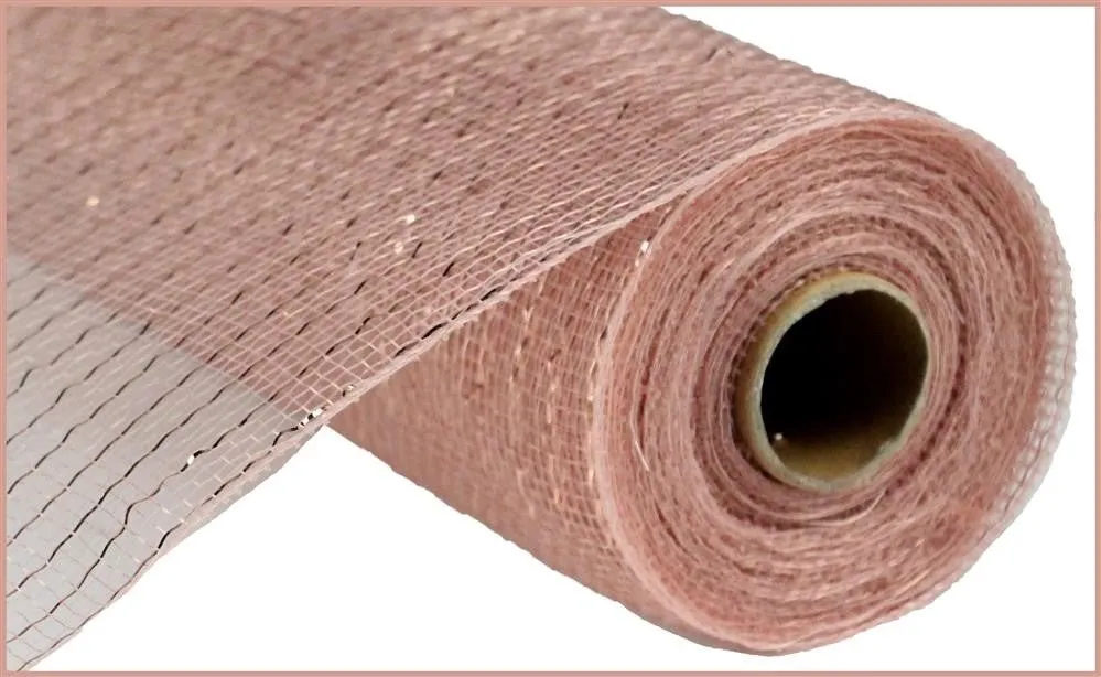 10" Deco Poly Mesh: Metallic Rose Gold