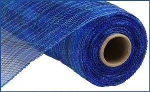 10" Deco Poly Mesh: Multi Stripe Navy/Royal/Turq Blue