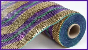 10" Deluxe Mardi Gras Stripe Deco Mesh