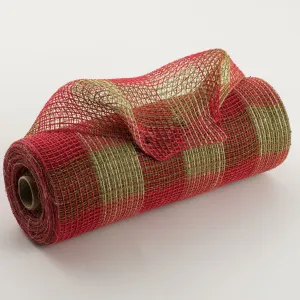 10" Fabric Mesh: Christmas Plaid Jute