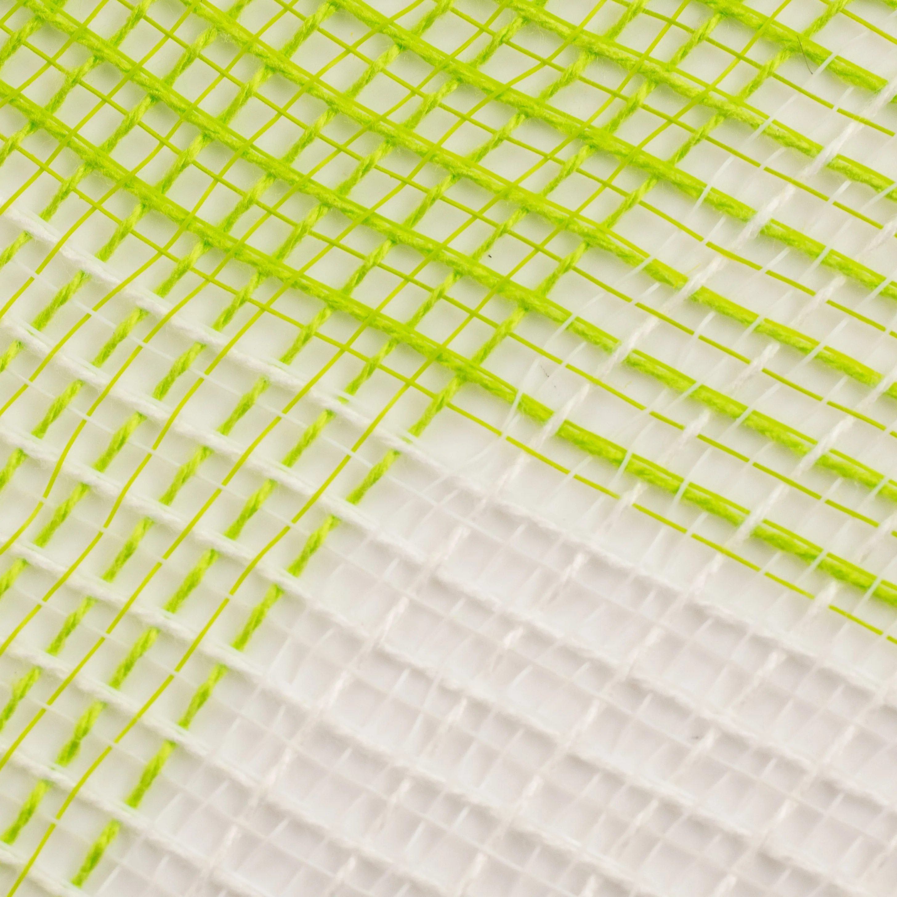 10" Fabric Mesh: Lime & White Plaid