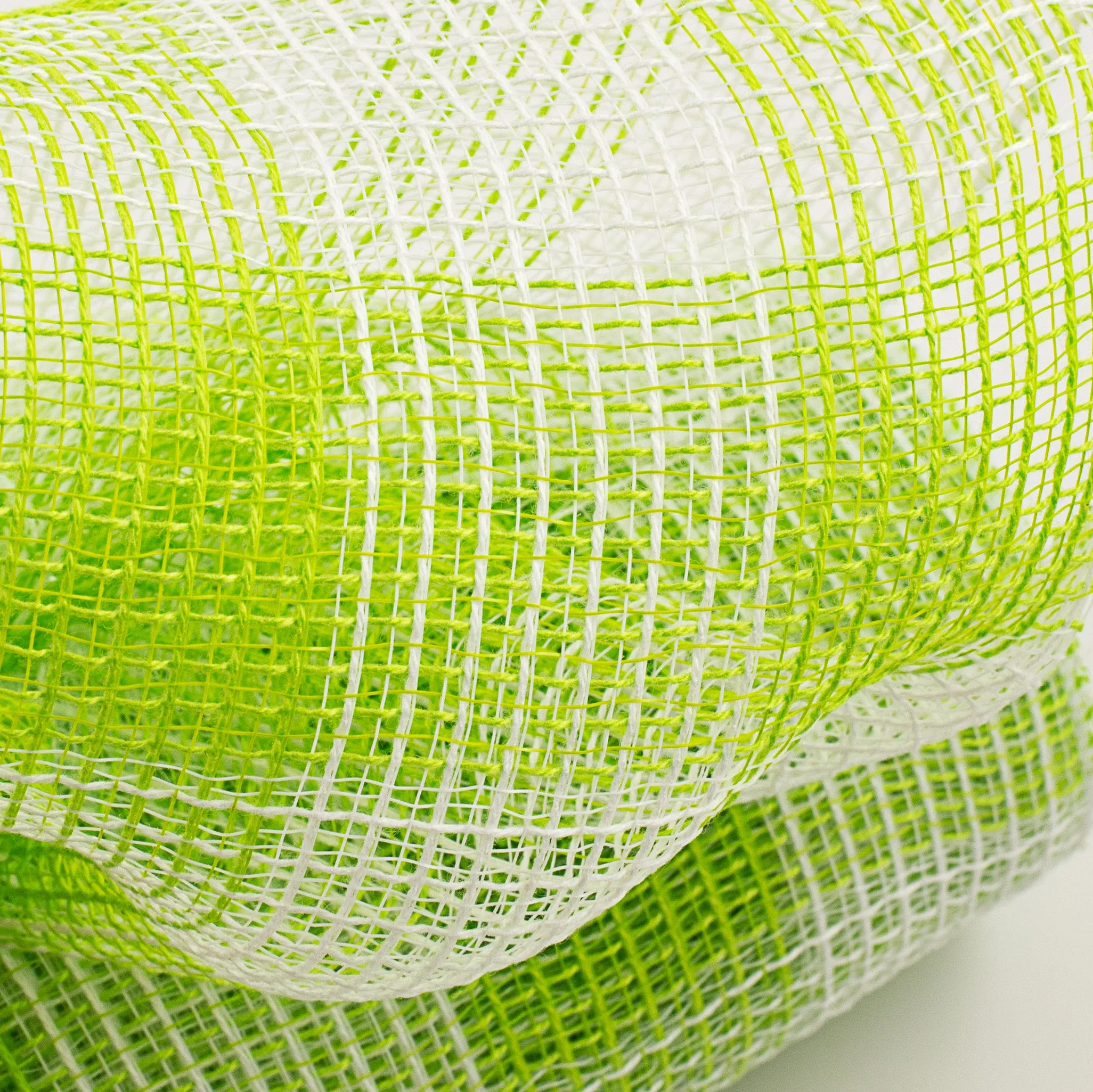 10" Fabric Mesh: Lime & White Plaid