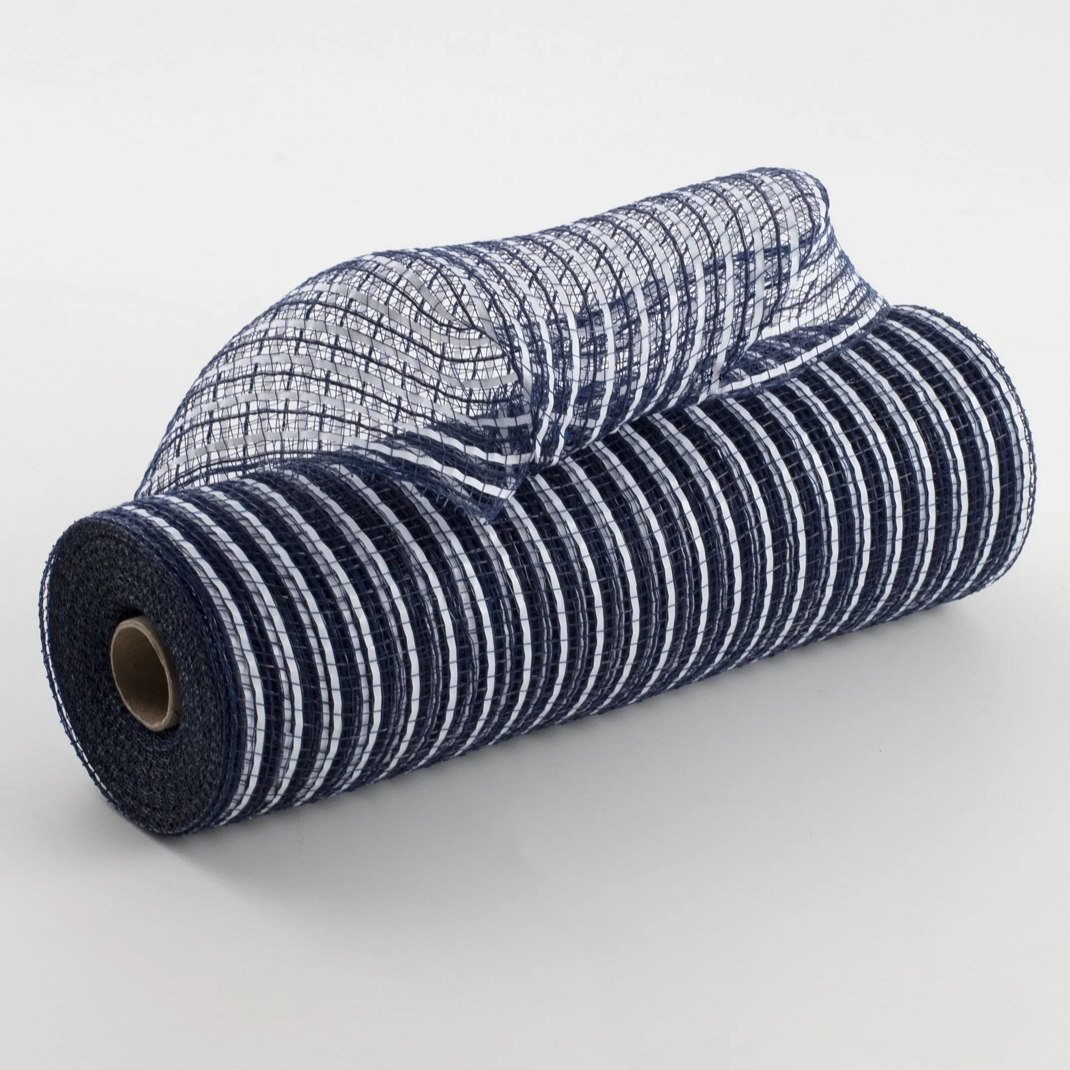 10" Fabric Stripe Mesh: Navy & White