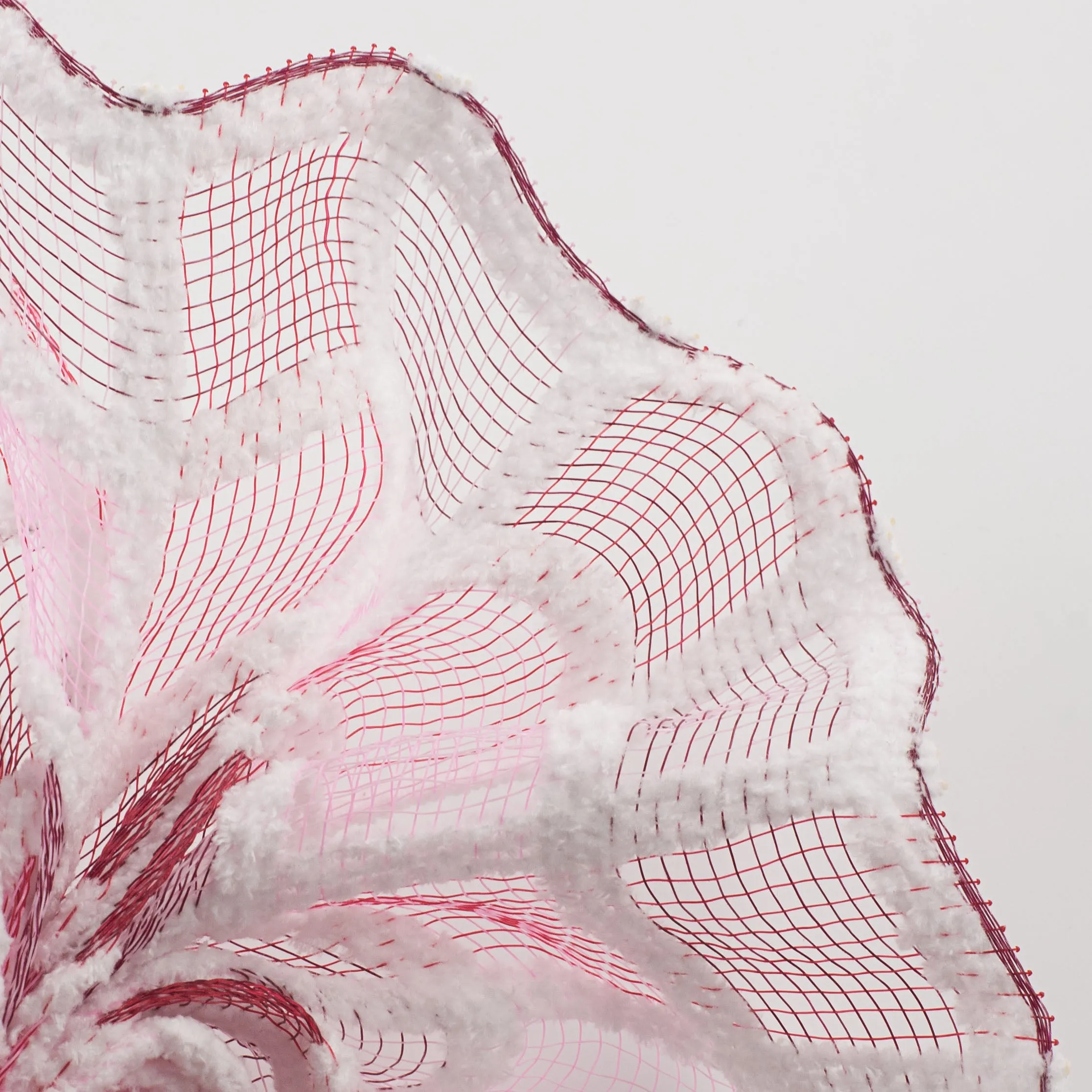 10" Fuzzy Check Mesh: Red, Pink & White