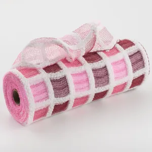 10" Fuzzy Check Mesh: Red, Pink & White