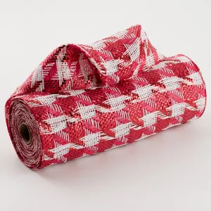 10" Houndstooth Woven Mesh: Red & White