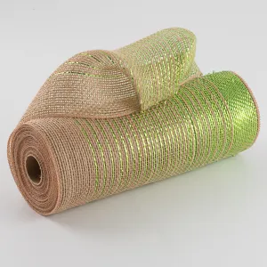 10" Jute Poly Mesh: Lime Green Foil Ombré
