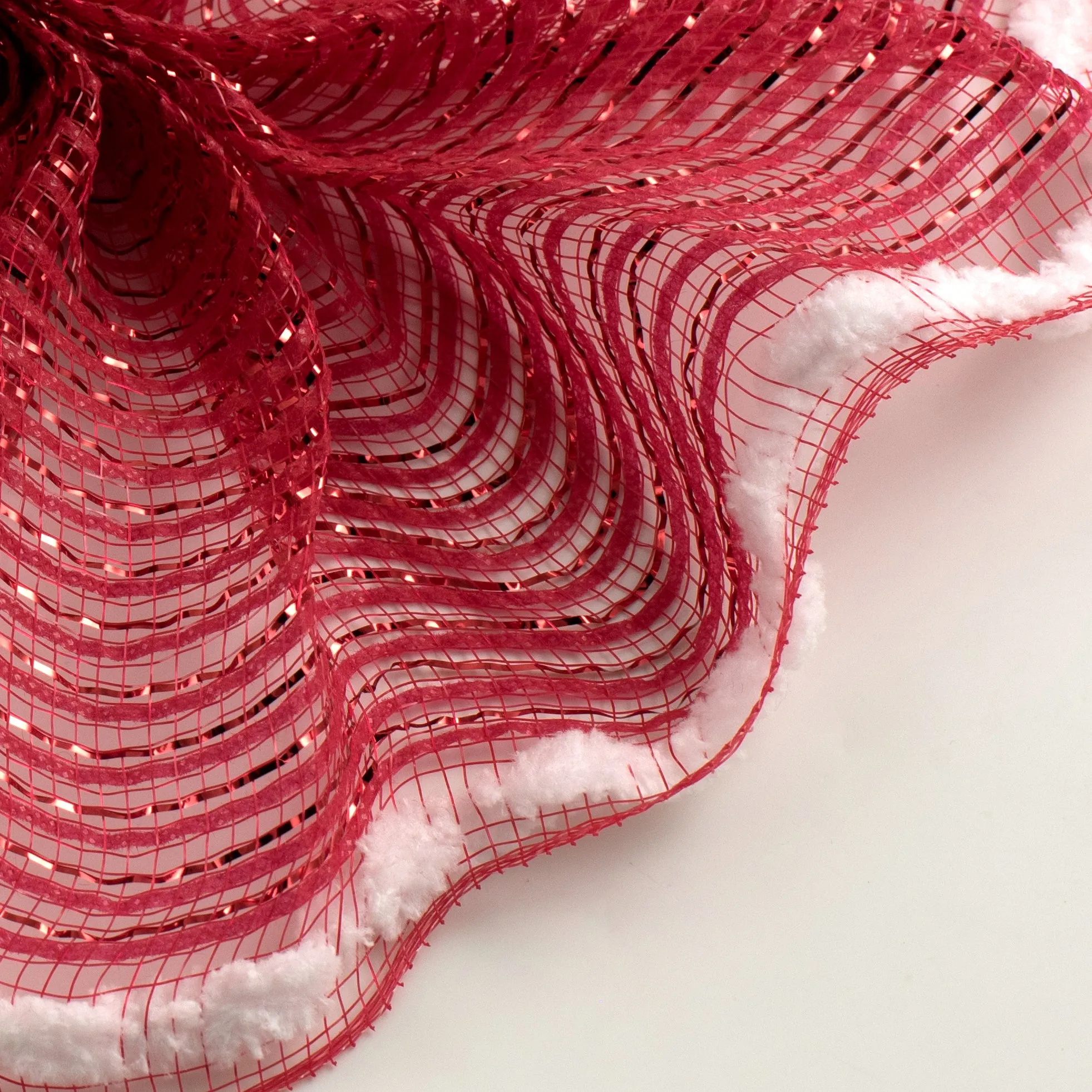 10" Metallic Fat Snow Edge Breeze Mesh: Red (5 Yards)