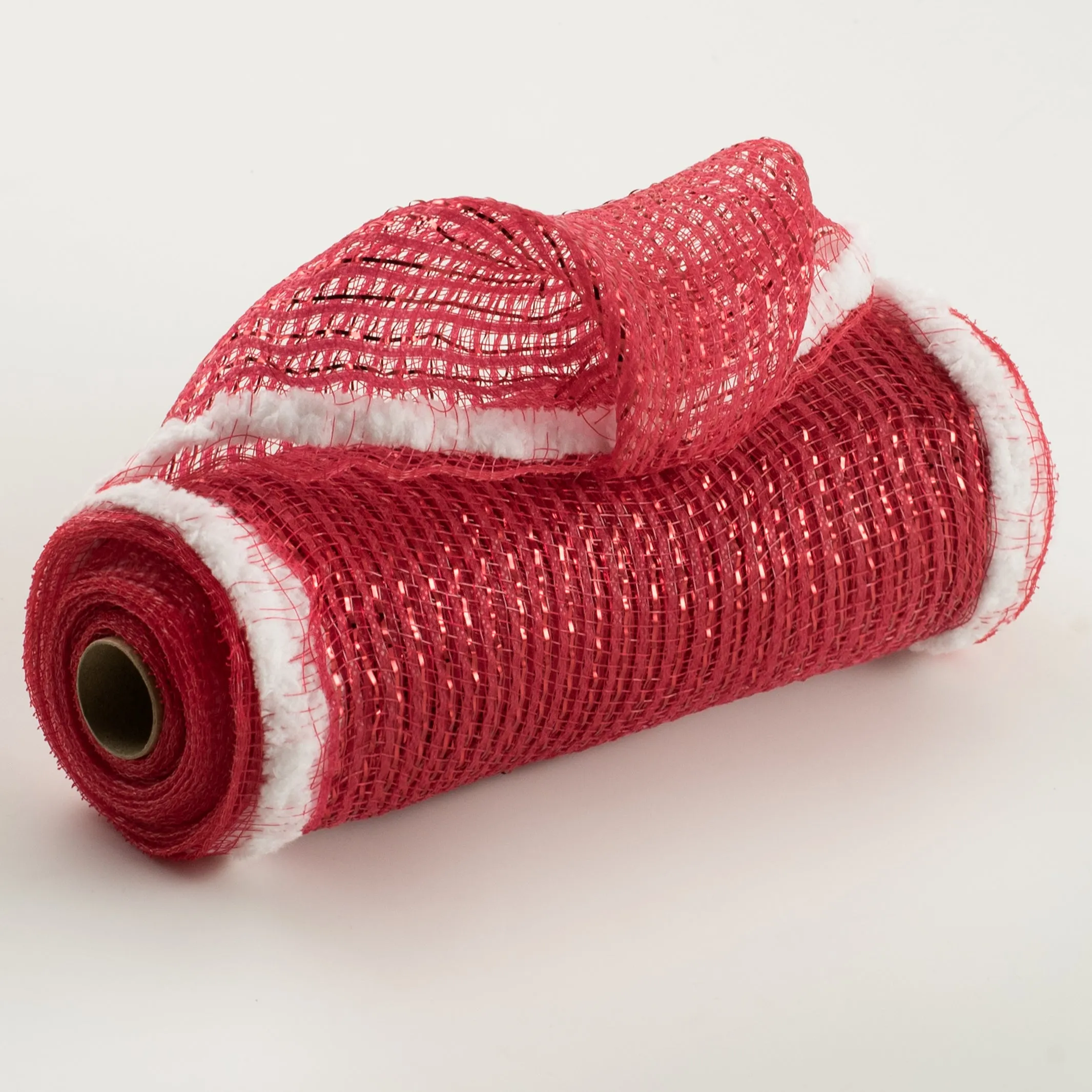 10" Metallic Fat Snow Edge Breeze Mesh: Red (5 Yards)
