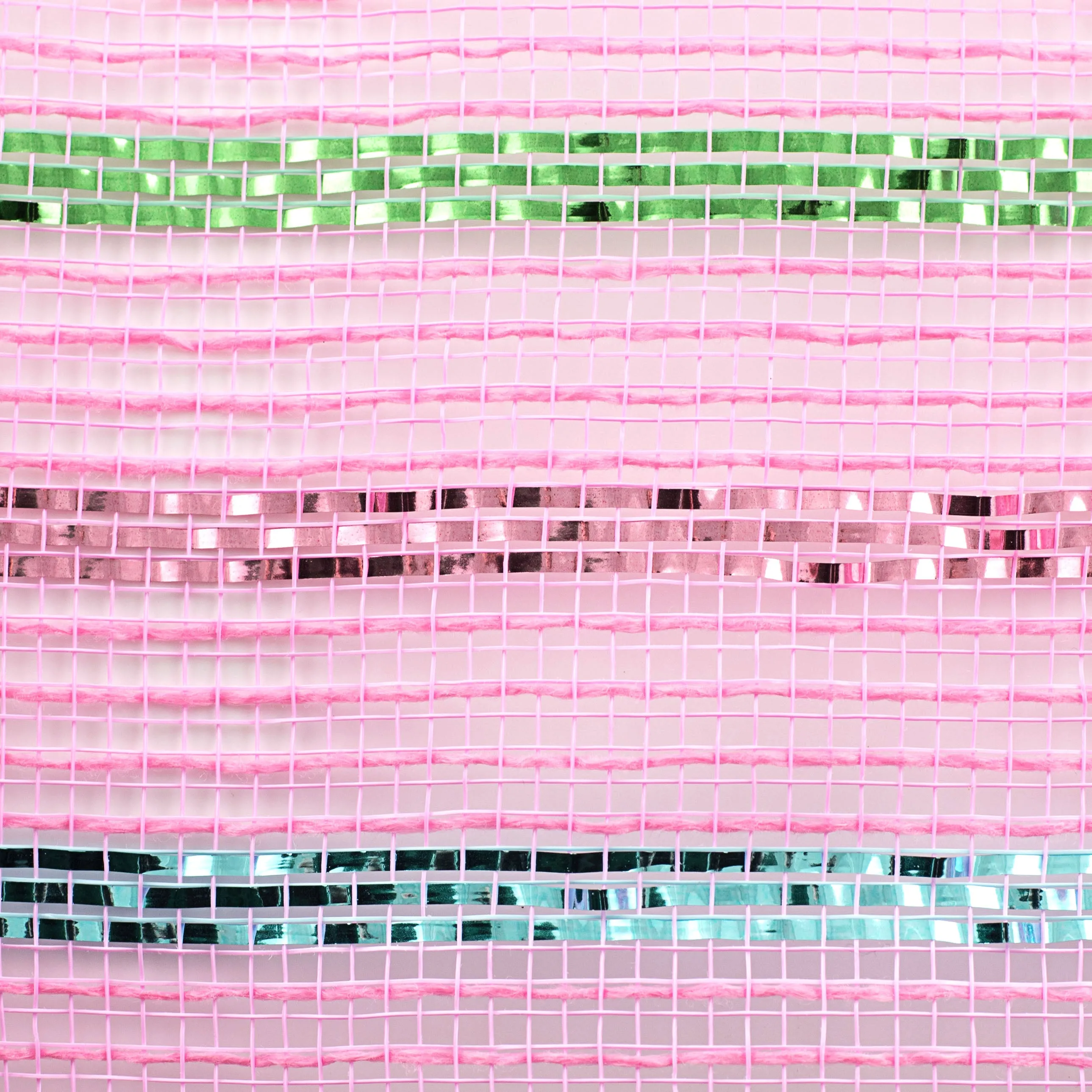 10" Metallic Poly Faux Jute Mesh: Pink, Ice Blue, Mint