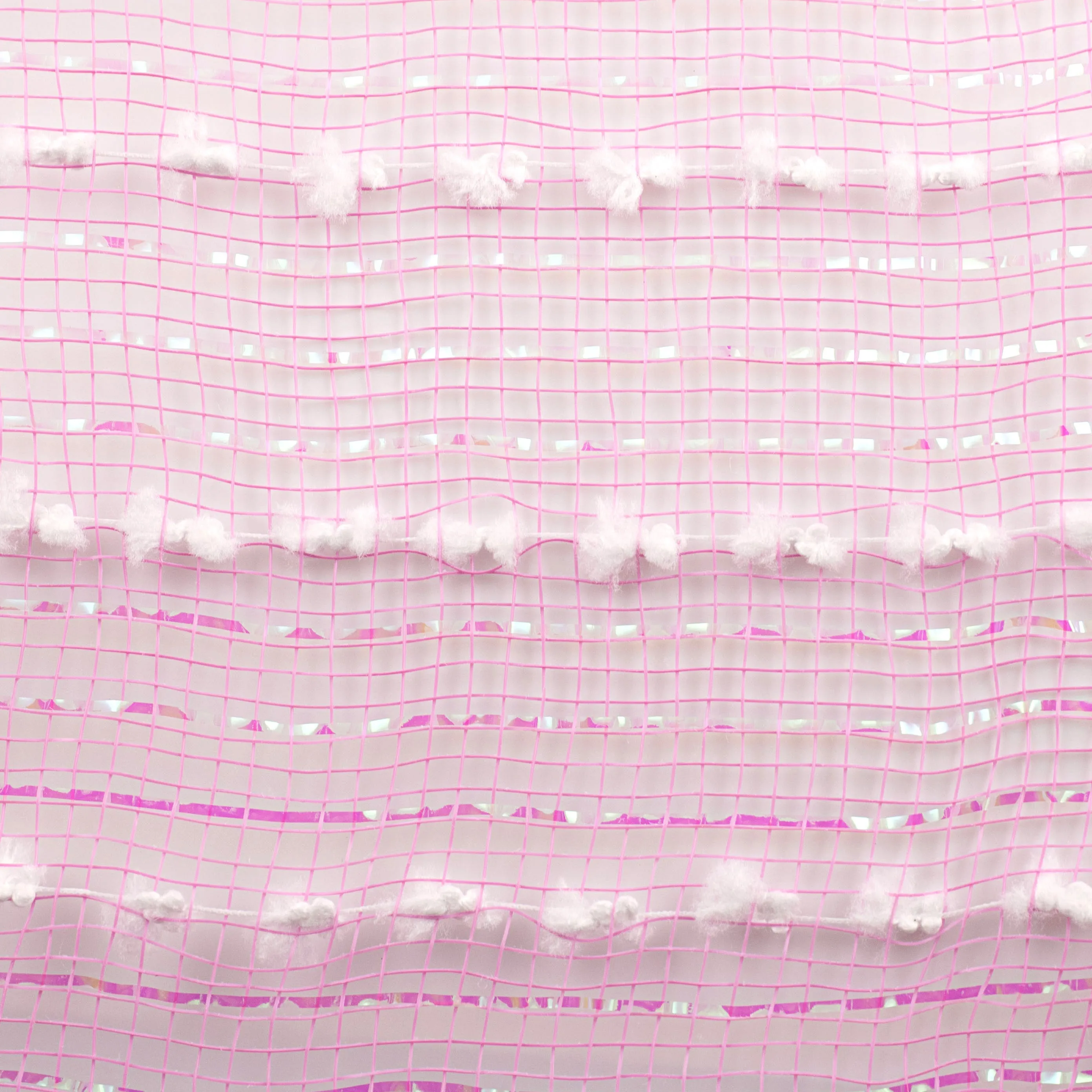 10" Metallic Snowball Mesh: Dark Pink & Iridescent