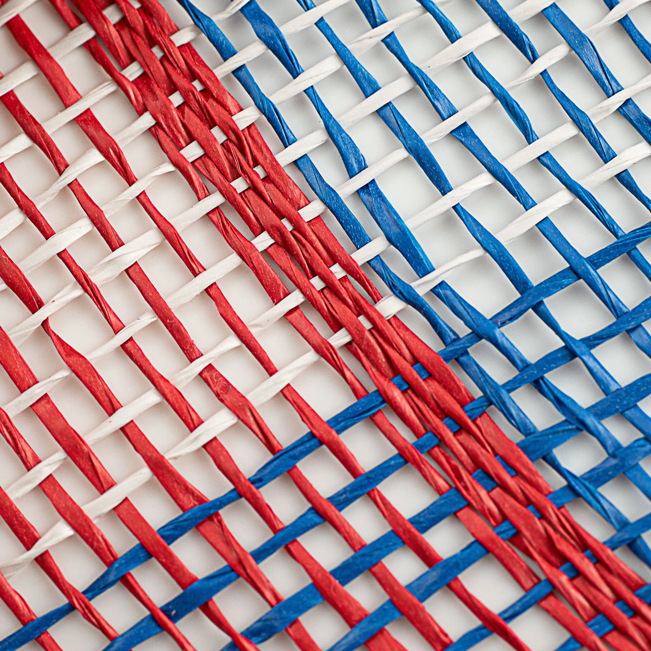 10" Poly Burlap Check Plaid Mesh: Red, White, Blue