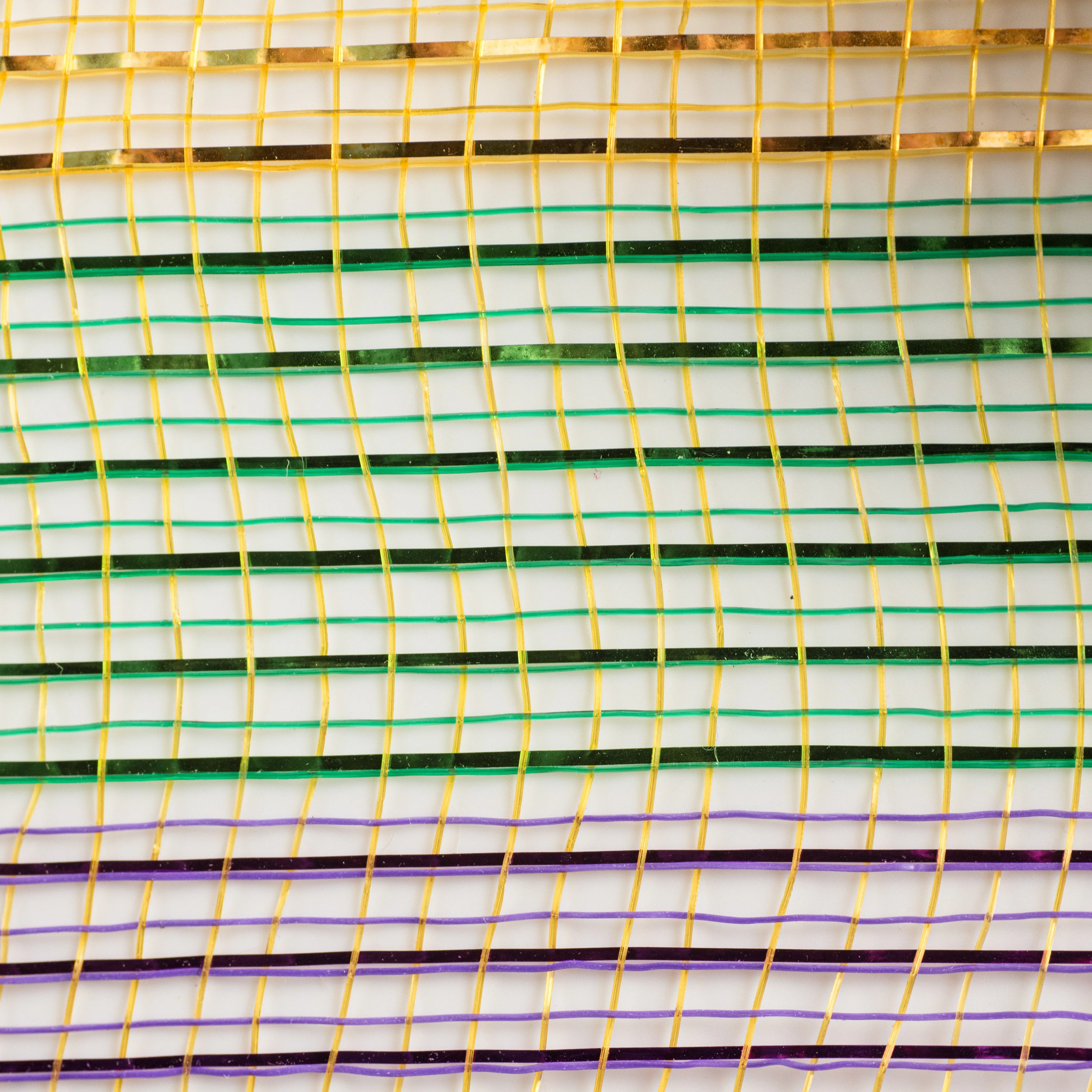 10" Poly Deco Mesh: Deluxe Thin Stripe Mardi Gras