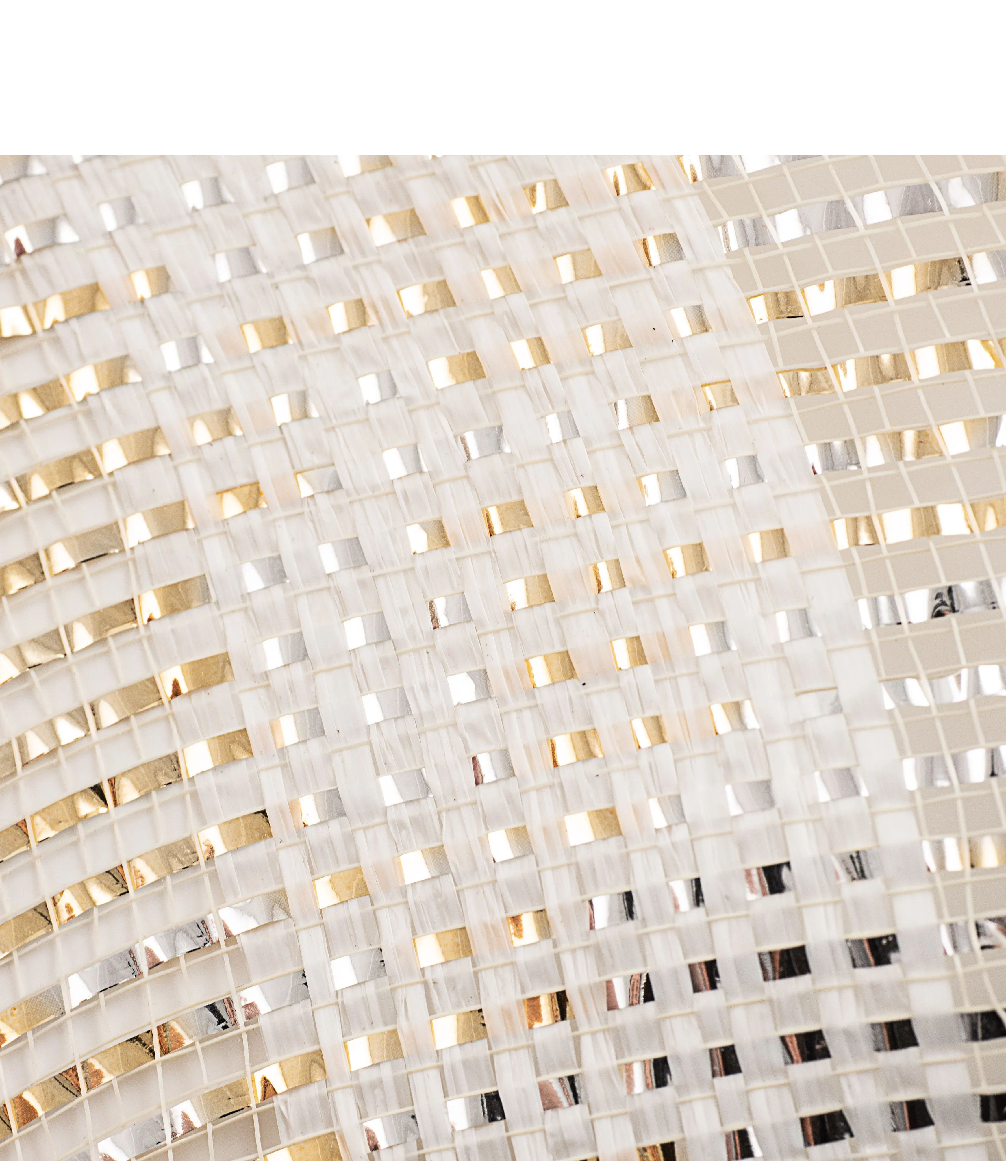 10" Poly Deco Mesh: Deluxe Wide Stripe Gold/Silver/White