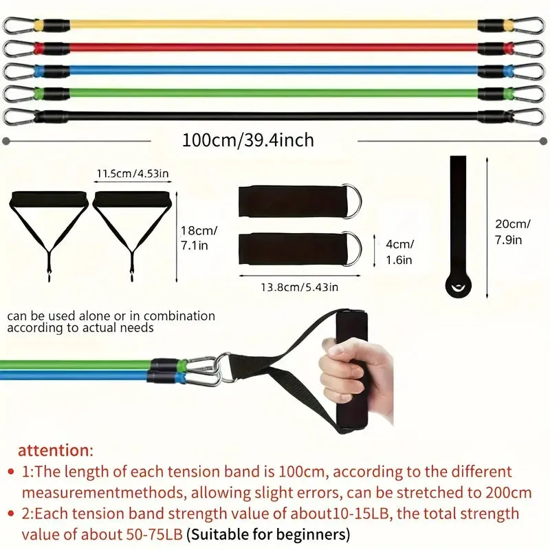 11-Piece Yoga Resistance Band Set
