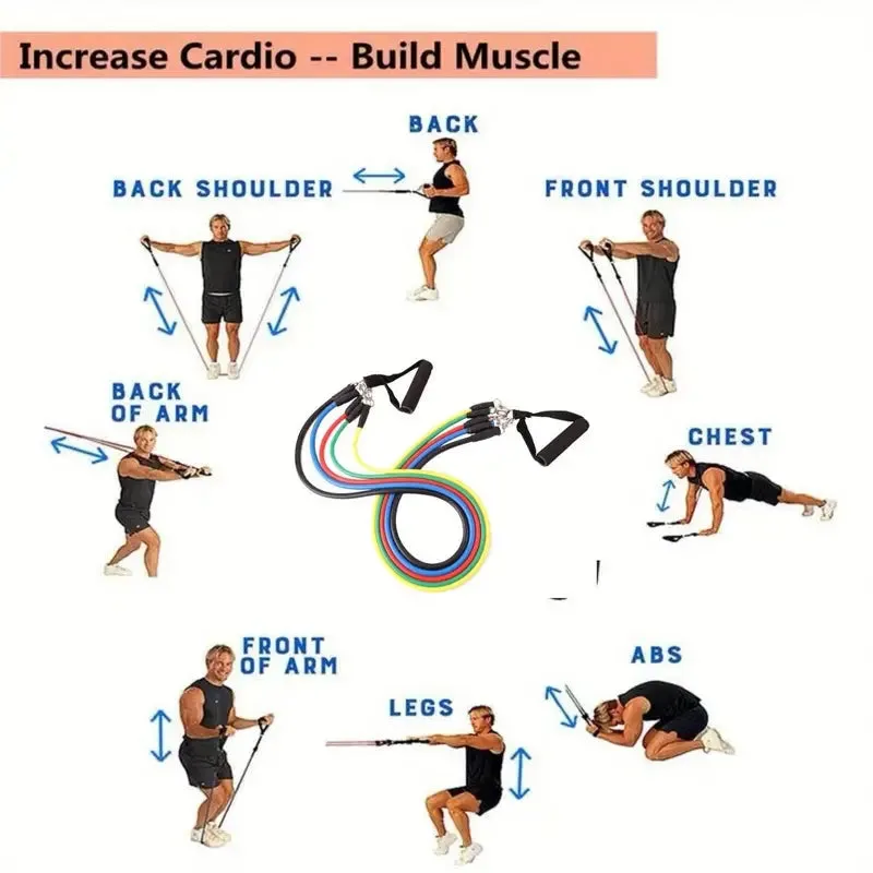 11-Piece Yoga Resistance Band Set