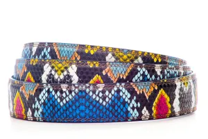 1.25" Multi-Colored Boa Print Strap - Dark Blue / Light Blue (CAS)