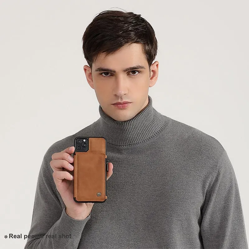 2 IN 1 Anti-theft RFID Phone Bag Wallet Smartphone Case Compatible with iPhone