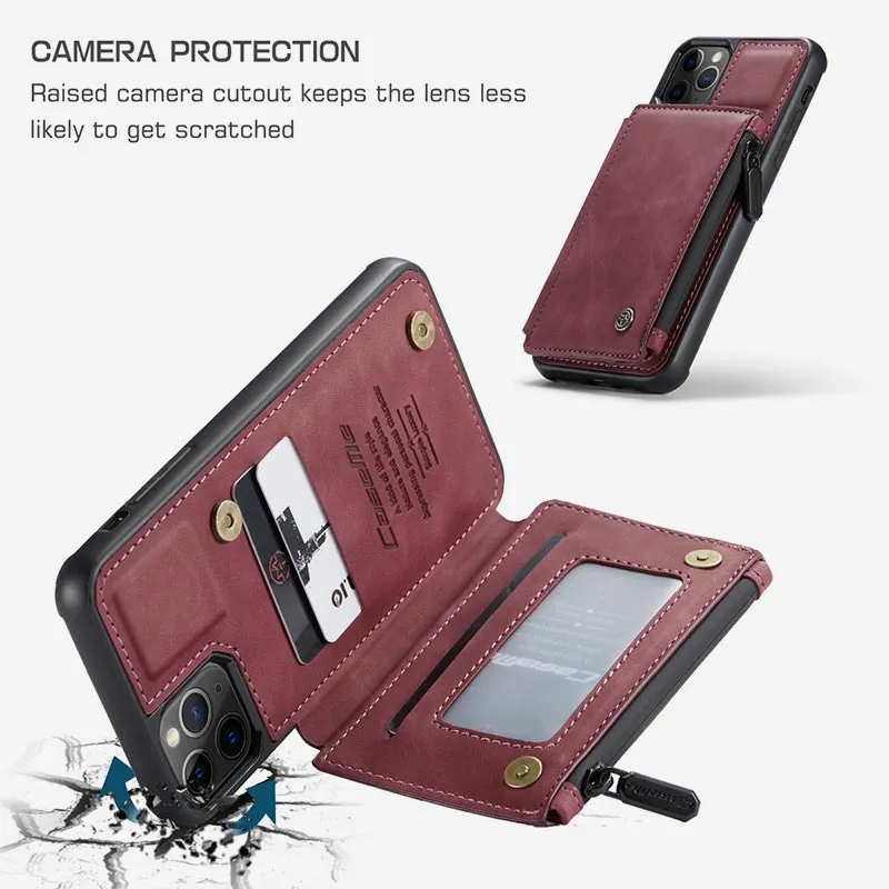 2 IN 1 Anti-theft RFID Phone Bag Wallet Smartphone Case Compatible with iPhone