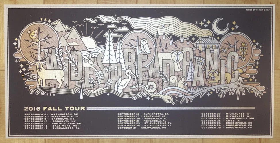 2016 Widespread Panic - Fall Tour Silkscreen Concert Poster by Half and Half