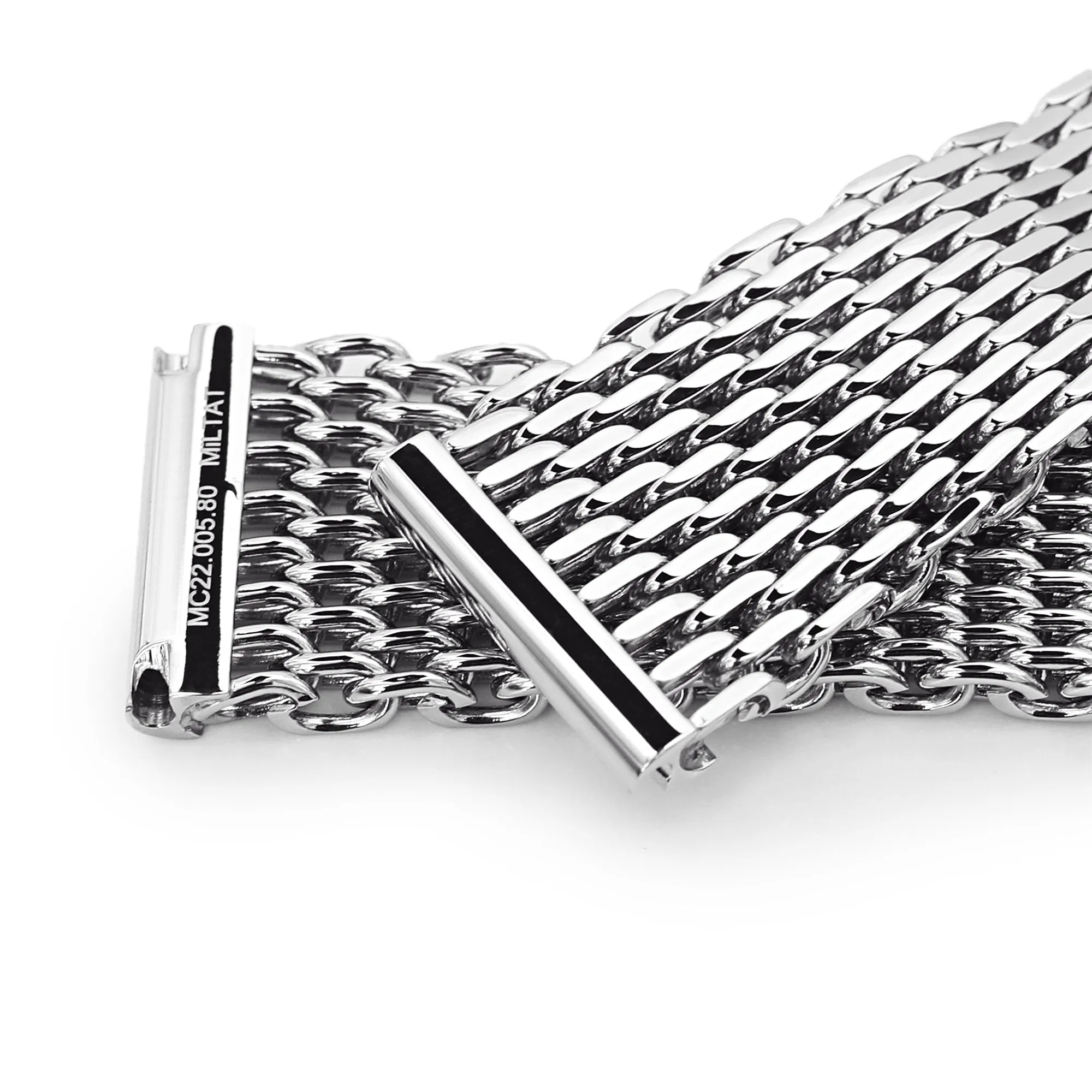 22mm Tapered Winghead SHARK Mesh Band, V-Clasp, P