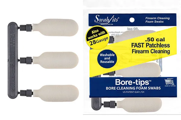 28 Gauge/.50cal Gun Cleaning Bore-tips® by Swab-its®: Barrel Cleaning Swabs: 41-0050
