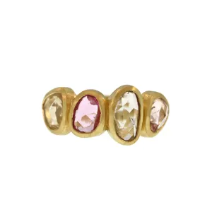 A Multicolored Rose Cut Sapphire Ring