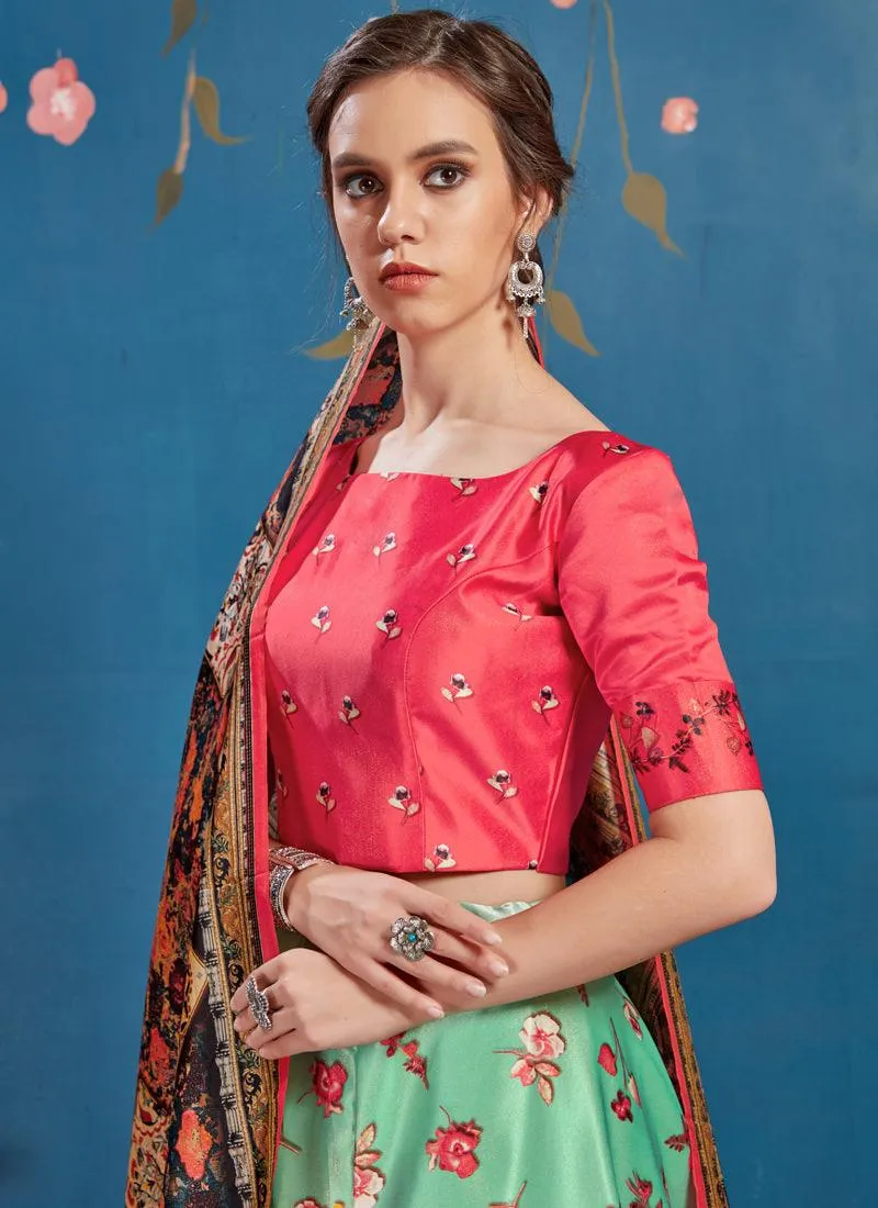 Adorable Teal Green Art Silk Wedding Special Designer Lehenga Choli