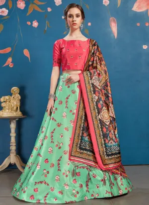 Adorable Teal Green Art Silk Wedding Special Designer Lehenga Choli