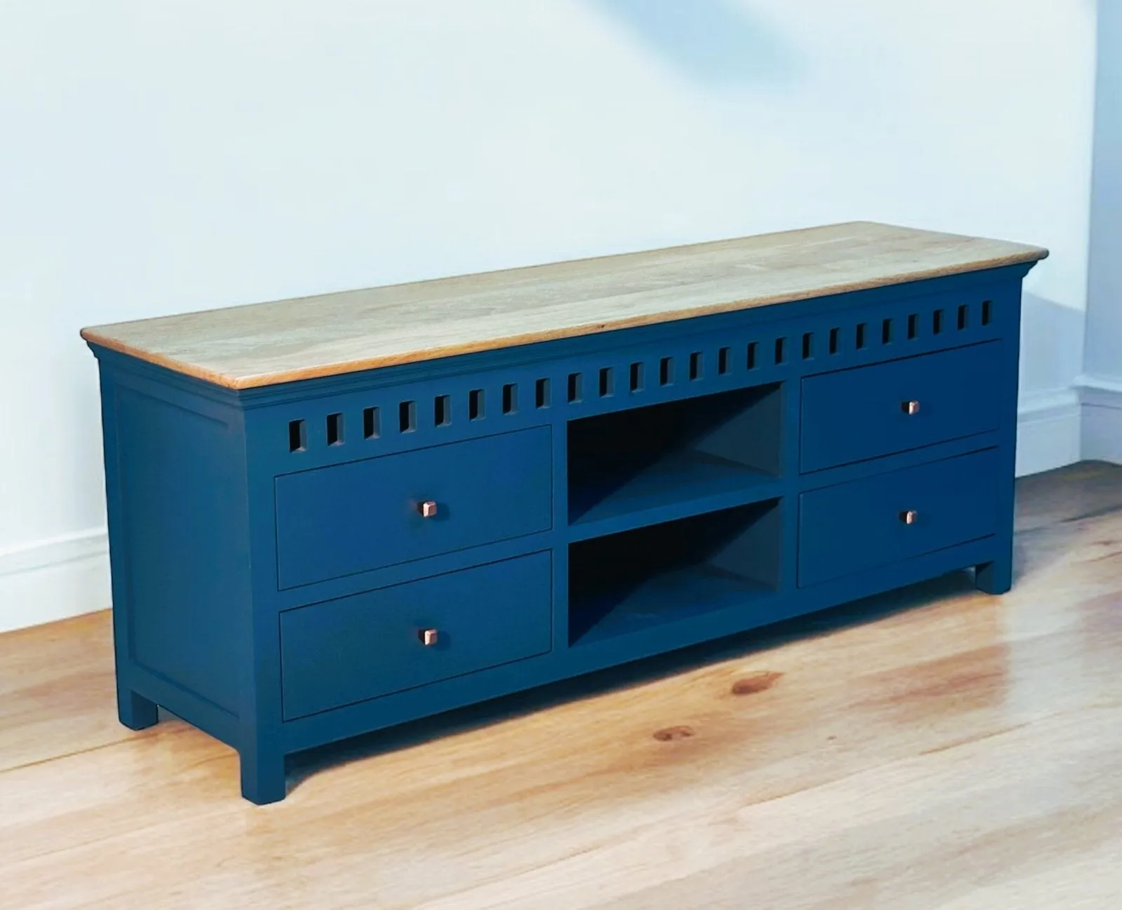 Alexandria Solid Wood TV Cabinet- Four Drawer