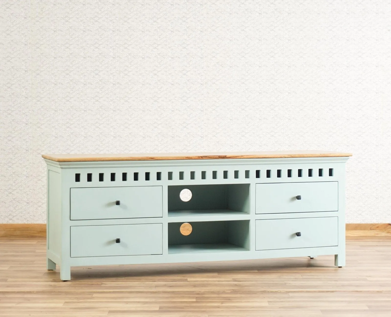 Alexandria Solid Wood TV Cabinet- Four Drawer