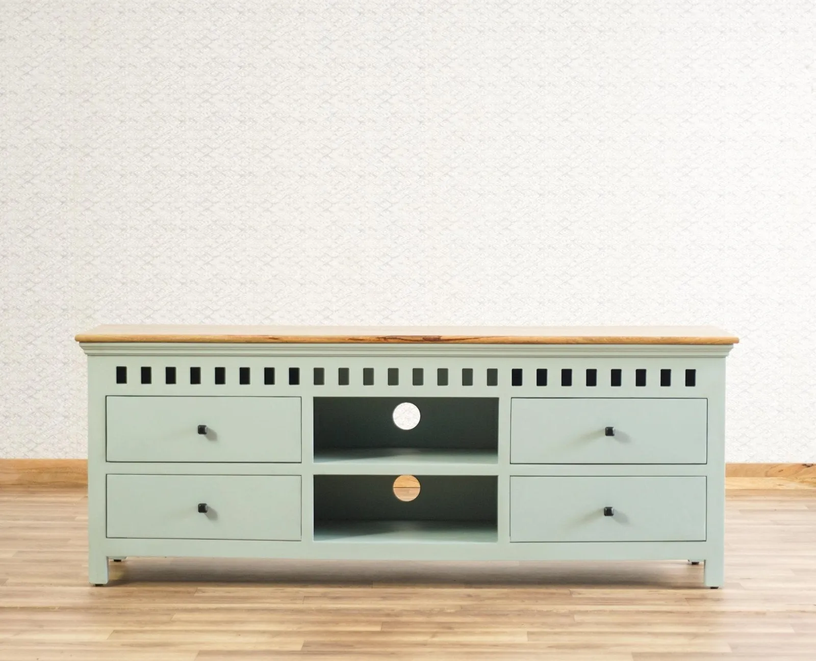 Alexandria Solid Wood TV Cabinet- Four Drawer