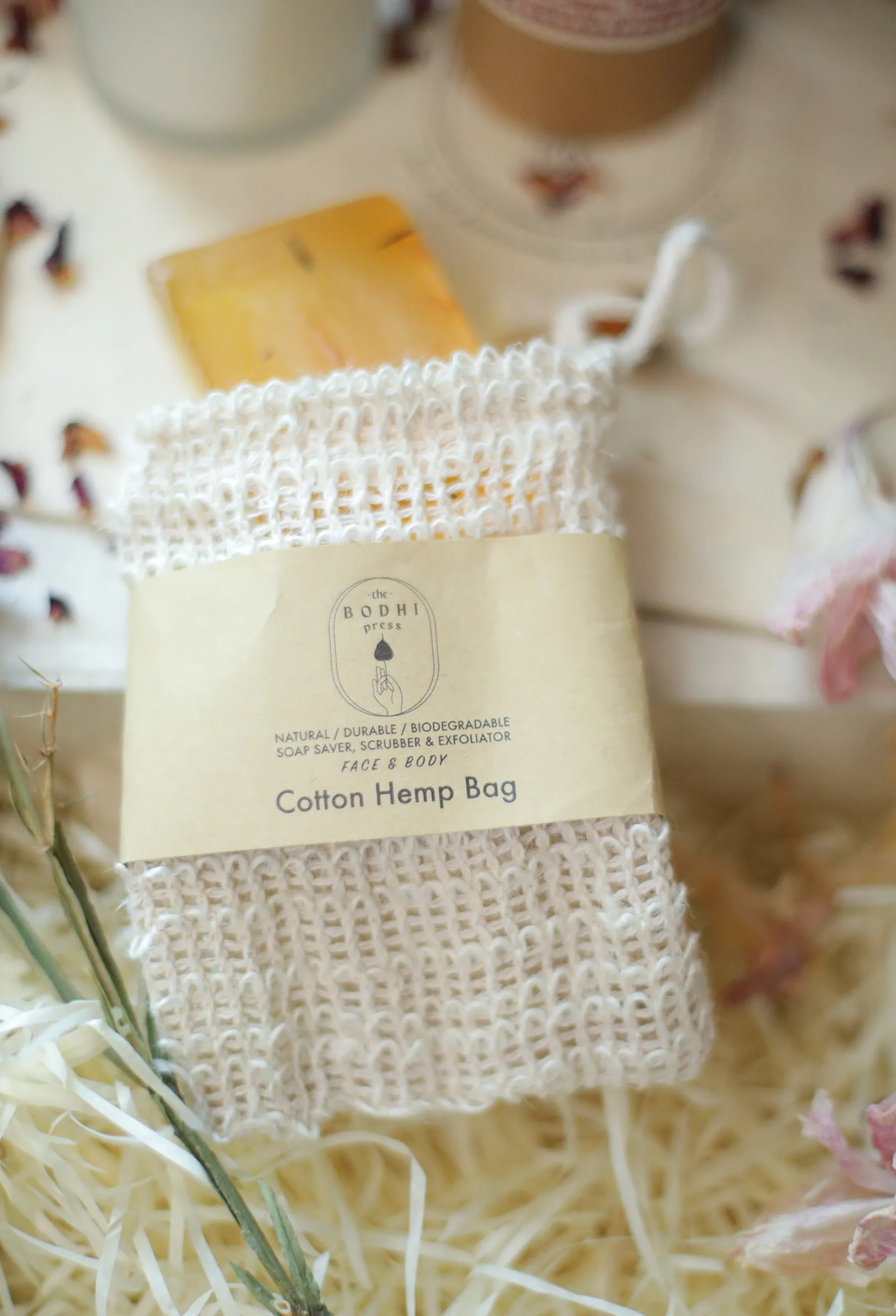 All-Natural Soap Saver Bag |Cotton Hemp Natural Sisal Soap Saver Bag Scrubber For Shower, Travel-friendly, Biodegradable By The Bodhi Press