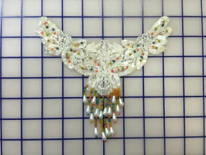Applique - Ivory Lace with Multi-Colored Beads Close-Out