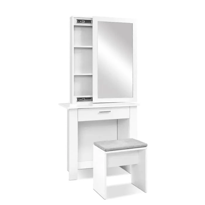 Artiss Dressing Table Mirror Stool - Mirror Jewellery Cabinet