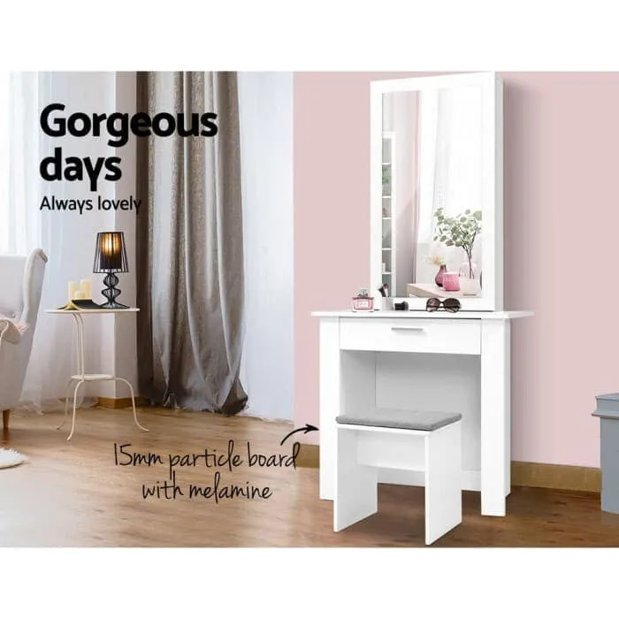 Artiss Dressing Table Mirror Stool - Mirror Jewellery Cabinet