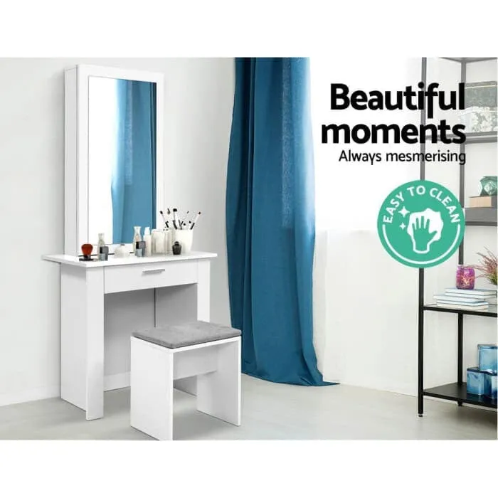 Artiss Dressing Table Mirror Stool - Mirror Jewellery Cabinet